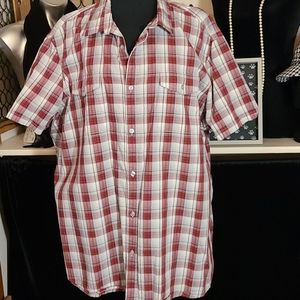 Apt. 9 Plade red&white button up shirt XXL